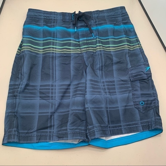 Speedo Swim Trunks Board Shorts Adult Size L Multicolor Nylon Mesh Lined Men - Picture 1 of 8